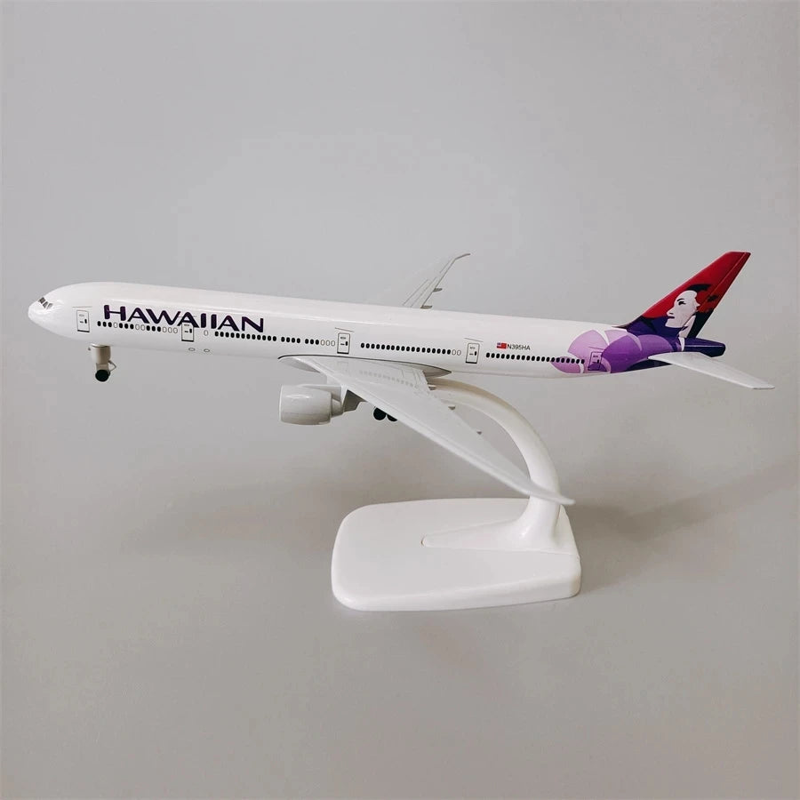 20CM Hawaii Die-cast Toys Metal Alloy Aircraft Model B777 Airline Scale Plane Aviation Airplane Airplanes Decoration Toy Model