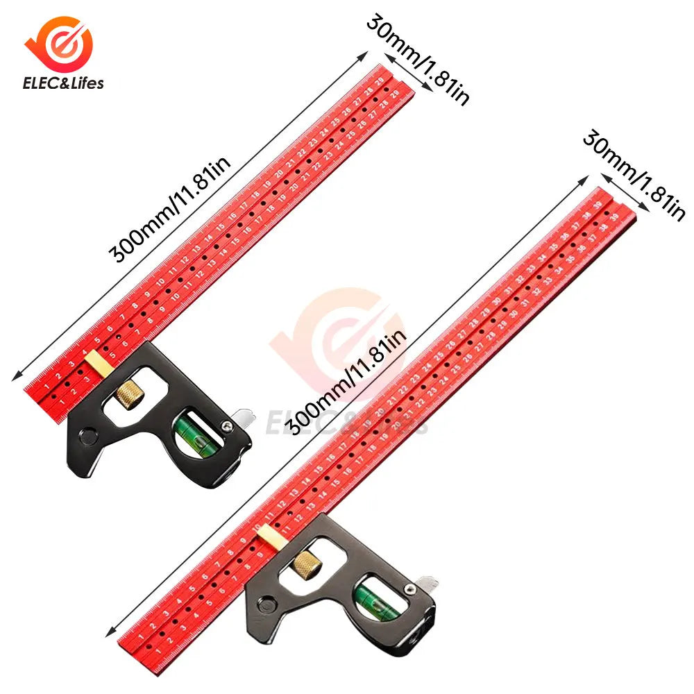 30/40cm Square Right Angle Ruler Woodwork Protractor Engineers Carpenter Straightedge Multi Combination Measuring Tools