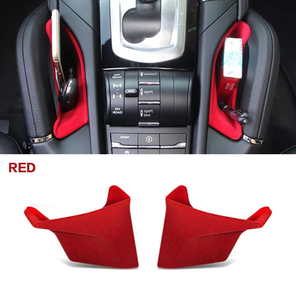 2PCS Car Center Console Seat Crevice Storage Box Bag Interior Decoration Accessories For Porsche Cayenne 958 92A MK2 2011 - 2018