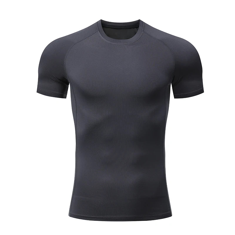 Men's T-shirt Men Running Sport T Shirt Man Compression Fitness Muscel Top Tee Quick Dry Tight Training Gym Sports Shirts Jersey