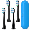 Toothbrush Travel Case and 4x Replacement Brush Heads Compatible with Philips Sonicare Electric Toothbrush, for 4100/6500/7500