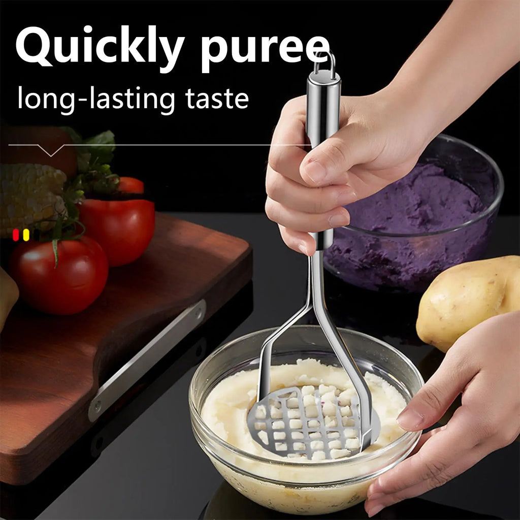 Stainless Steel Potato Masher Stainless Steel Food Masher for Avocado Kitchen Tools Press for Cooking Pureeing Vegetable Fruit