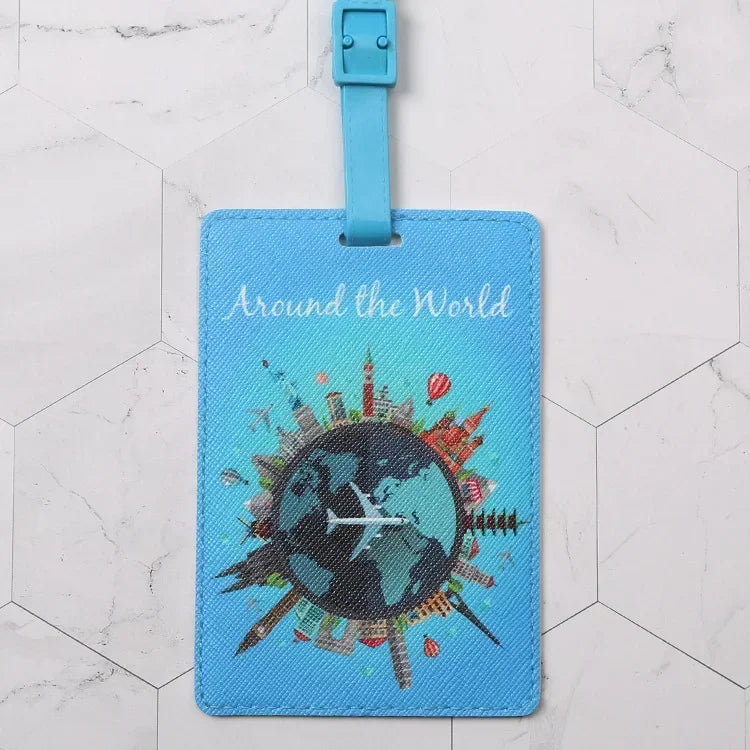 PU Suitcase ID Address Holder Baggage Boarding Tag Portable Label Creative Travel High Quality Travel Accessories Luggage Tag