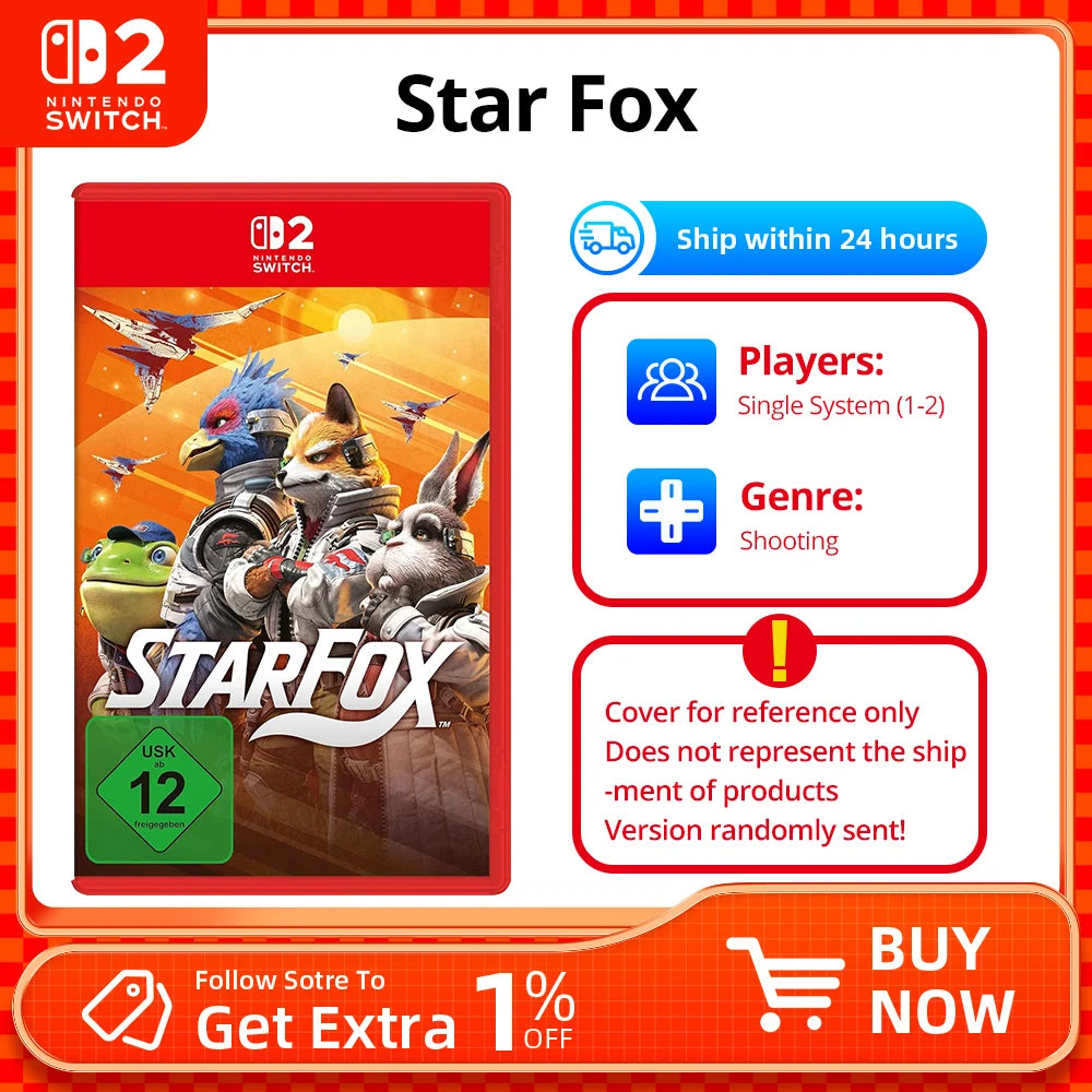 Nintendo Switch 2 Game  Deals  - Star Fox - Games Adventure Action and RPG Genre Switch 2 Edition
