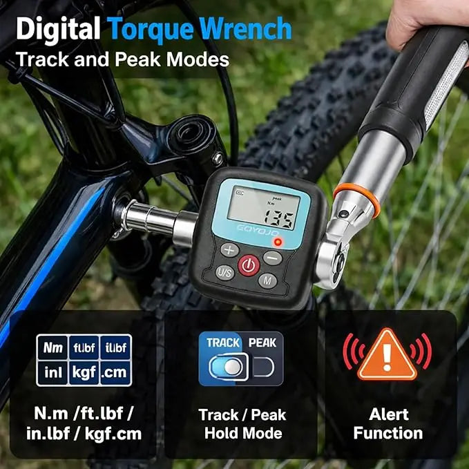 Precision Torque Wrench Adapter Electronic Torque Converter with Digital Display, 1/2", 1/4", 3/8" for Bicycles DIY Repairs