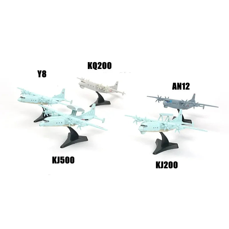 4D Assembled Aircraft Model Airborne Warning Aircraft 1/240 Scale Y-8 Transport Aircraft Plastic Military Toy Airplane Model