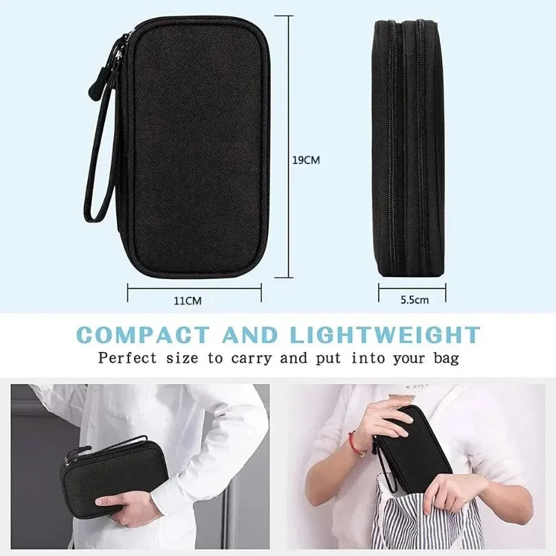 NEW Travel Organizer Bag Cable Storage Organizers Pouch Carry Case Portable Waterproof Double Layers Storage Bags Cable Cord
