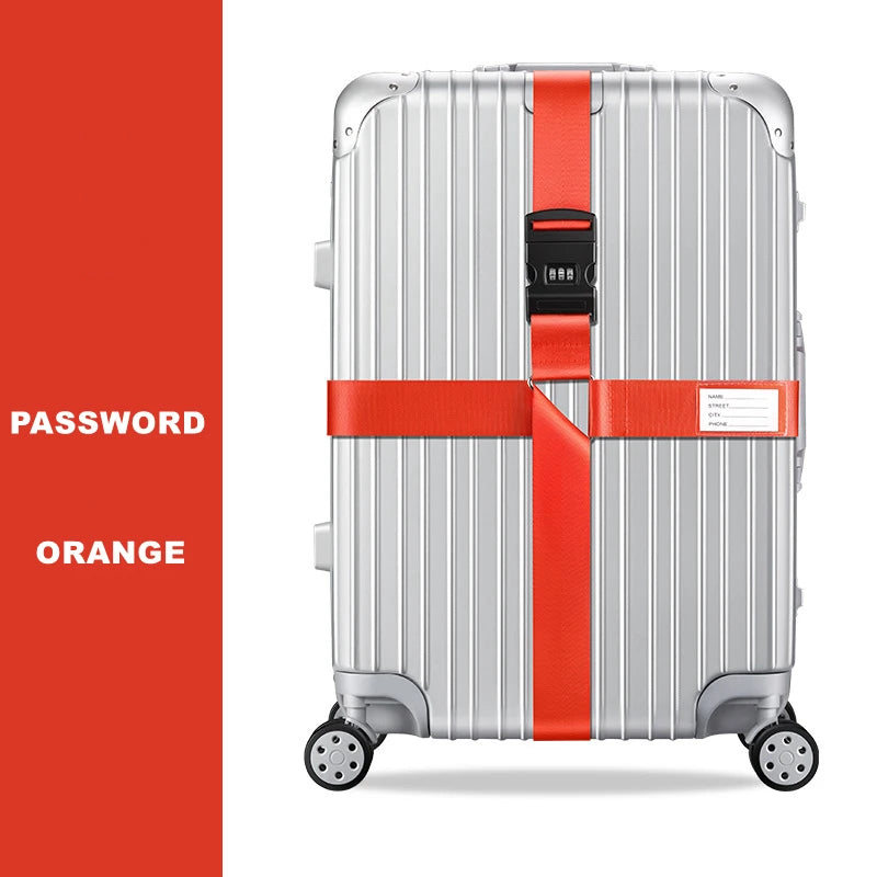 Anti-theft Luggage Buckle Cross Strap Password Adjustable Bundling Packing Baggage Belt Suitcase Trunk Belts Bag Accessories