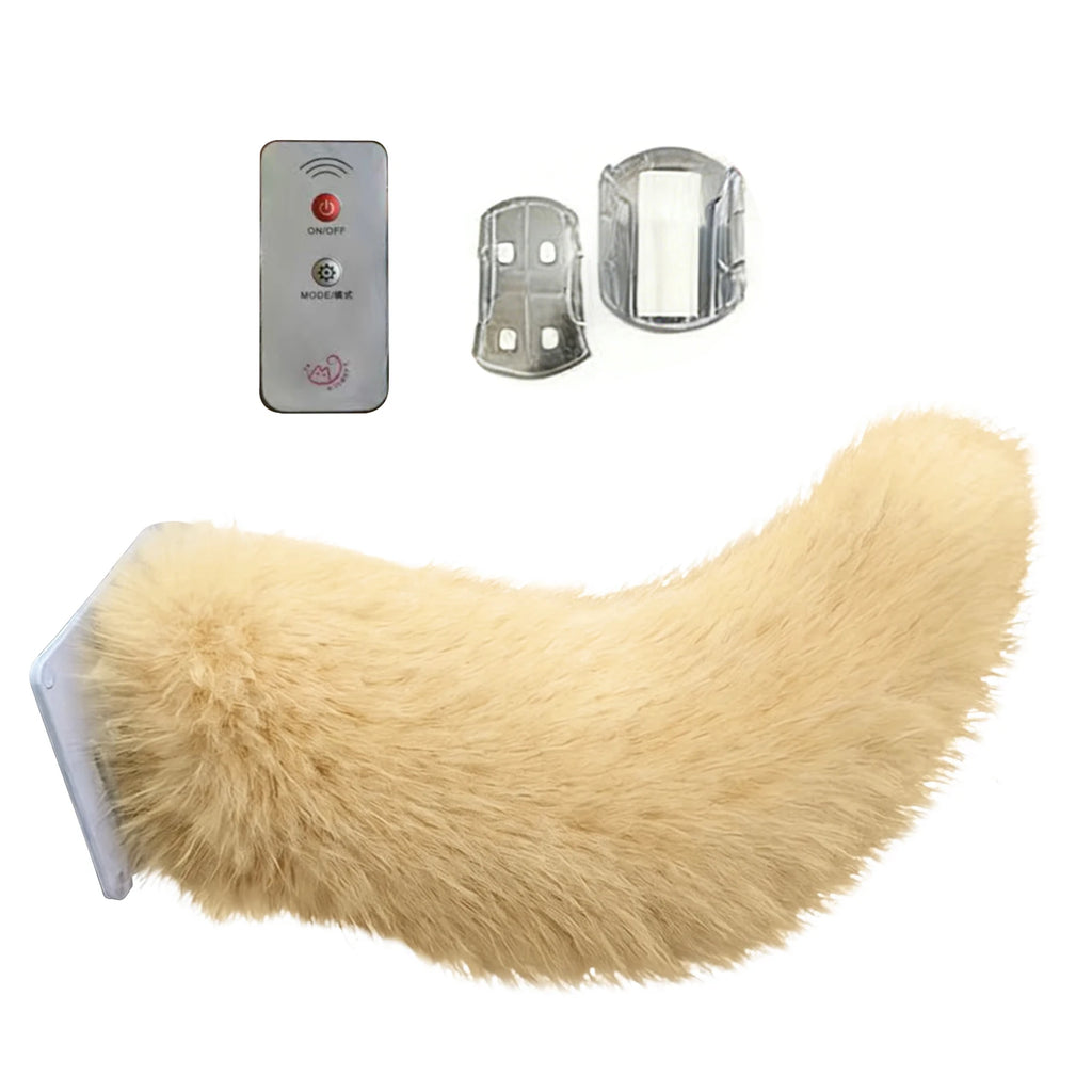Remote Control Electric Wagging Fox Tail for Scooter Plush Faux Fur Car Rear Decoration Moving Animal Tail Accessory