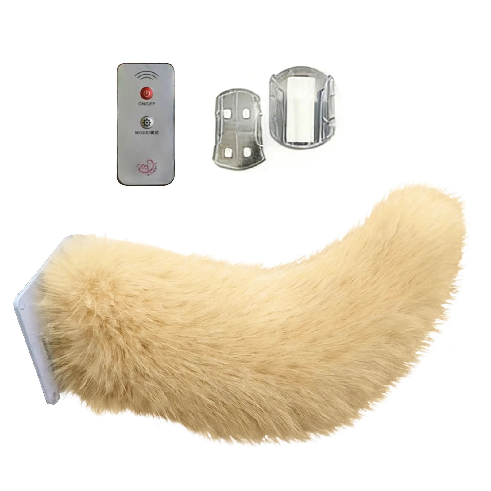 Remote Control Electric Wagging Fox Tail for Scooter Plush Faux Fur Car Rear Decoration Moving Animal Tail Accessory