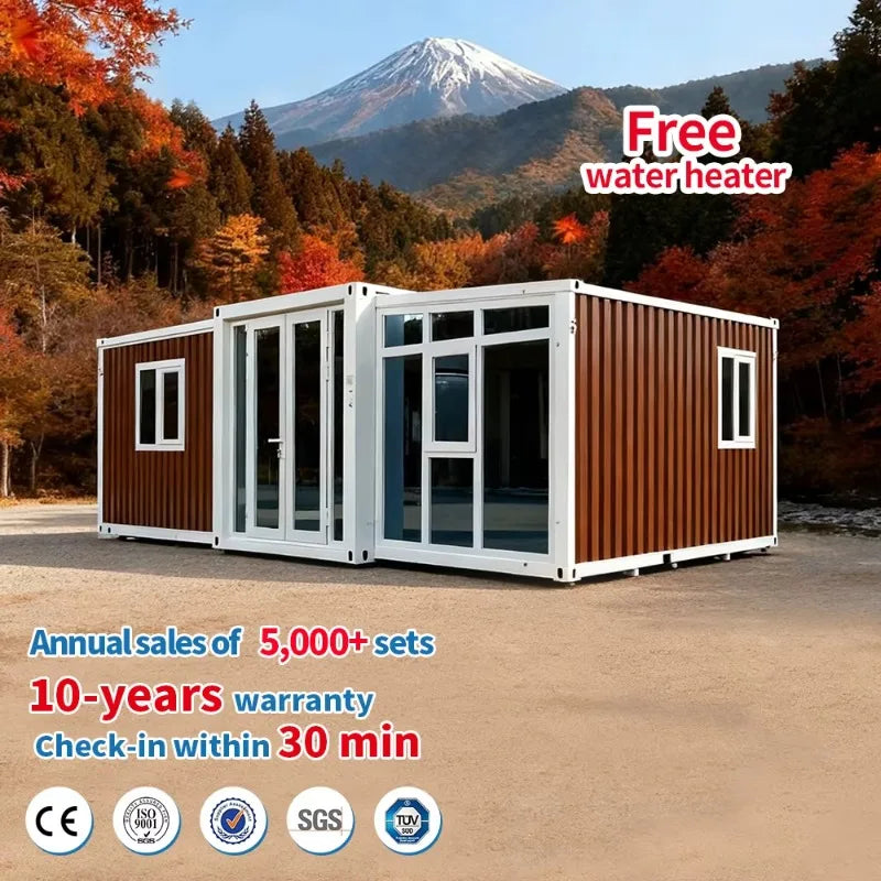 Portable Luxury 2-5 Bedrooms 40Ft Folding Modern Expandable Container House for Living Office Building & School Use