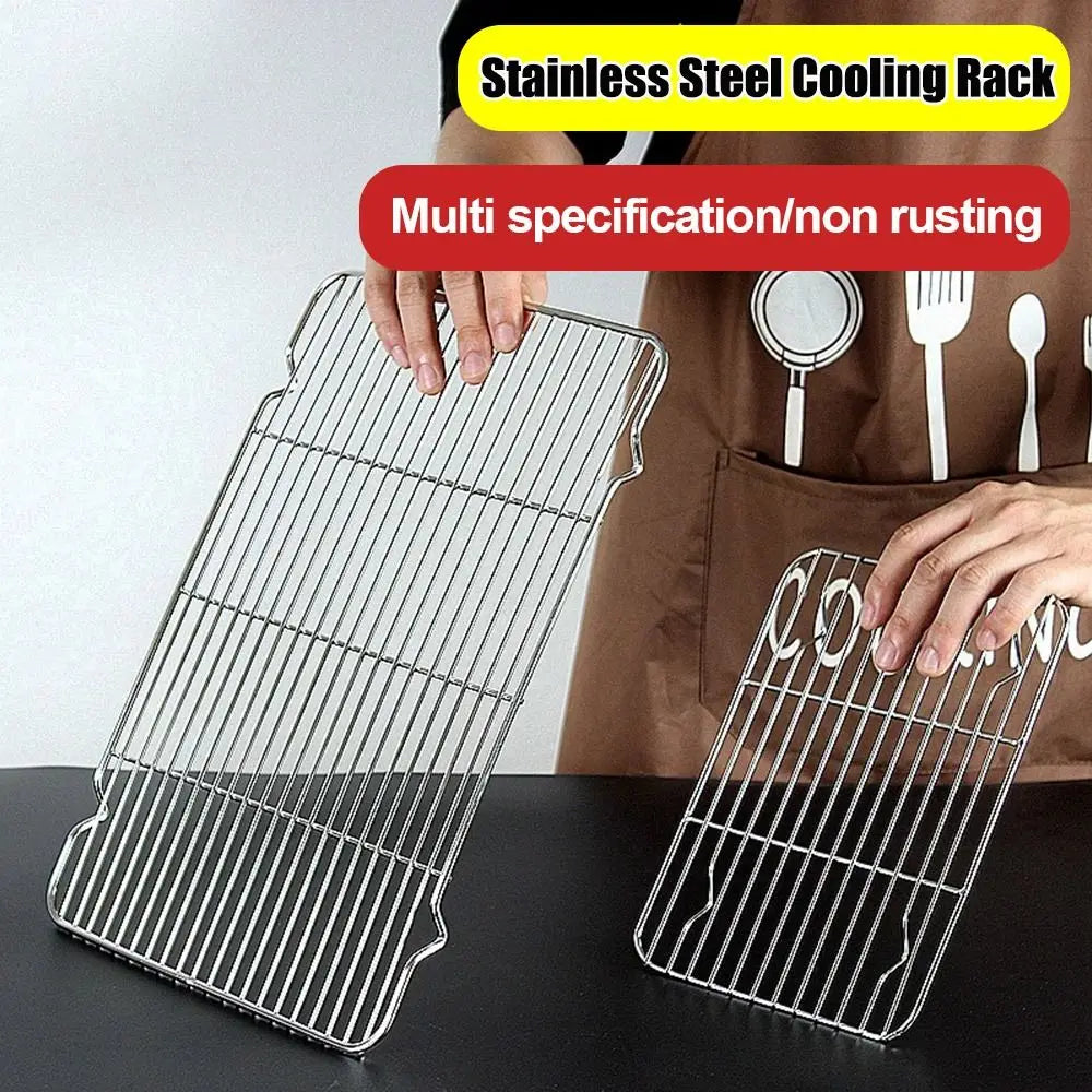 Stainless Steel Grill Plate Barbecue Cooking Mesh Shelf Non-stick Cooling Rack BBQ Tray Baking Tray
