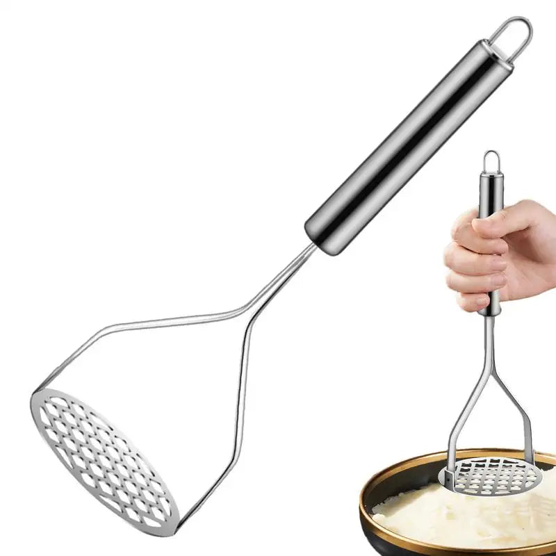 Potato Smasher Stainless Steel Hangable Puree Juice Maker Household Kitchen Gadget Manual Food Masher Utensil For Baby Food