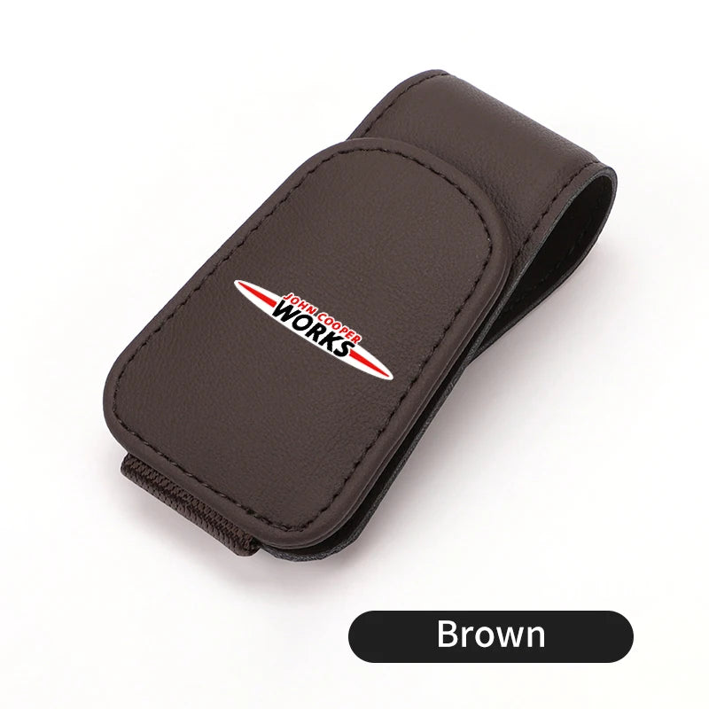 Magnetic Car Glasses Holder Sunshade Platep Card Ticket Clip For MINI Cooper Works R56 F56 R53 R60 Clubman JCW Countryman