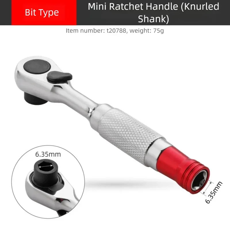 Hi-Spec 2-in-1 Mini Ratchet Wrench Movable Head Handle Double-Ended Socket Wrench Small Fly Torque Spanner Hand Repair Tools