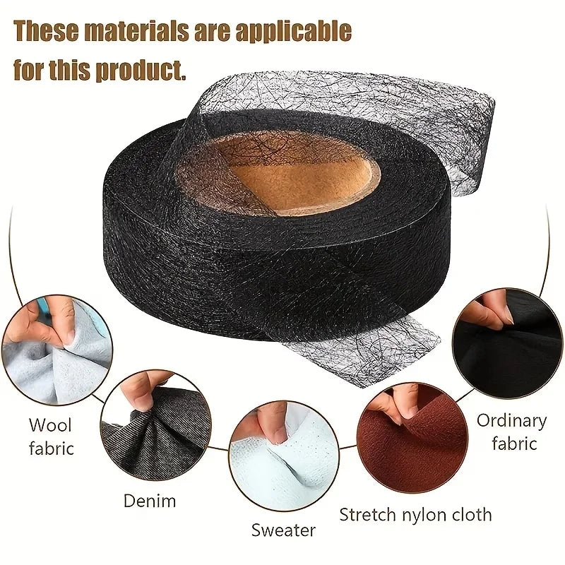 64M Fusible Tape Roll, 150°C White Heat Activated Adhesive for Fabric, Clothes, Jeans, T-Shirts, Curtains