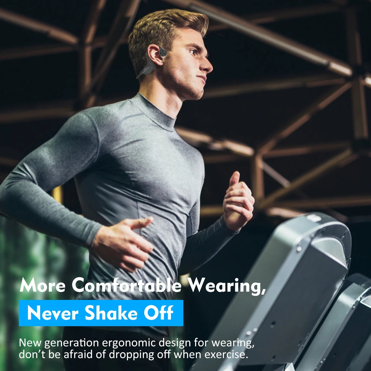 PARAMITA Real Bone Conduction Bluetooth Headphone Wireless Earphone IPX6 Waterproof Headset with Mic for Workouts Driving Sports
