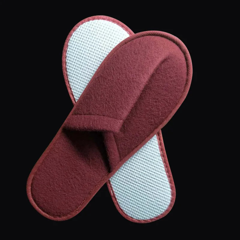 5-10 Pairs Disposable Slippers Women Men Home Soft Plush Slides Unisex Travel Hotel Households Non-slip Shoes Family Guest Shoes