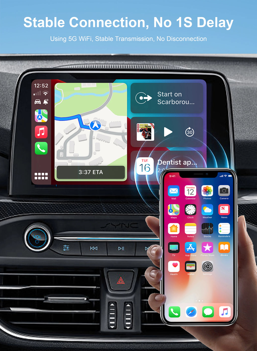 8G+64G CarlinKit CarPlay AI Box Android 13.0 Wireless CarPlay Adapter 2.4+5G GPS FOTA For Netflix YouTube Play Store