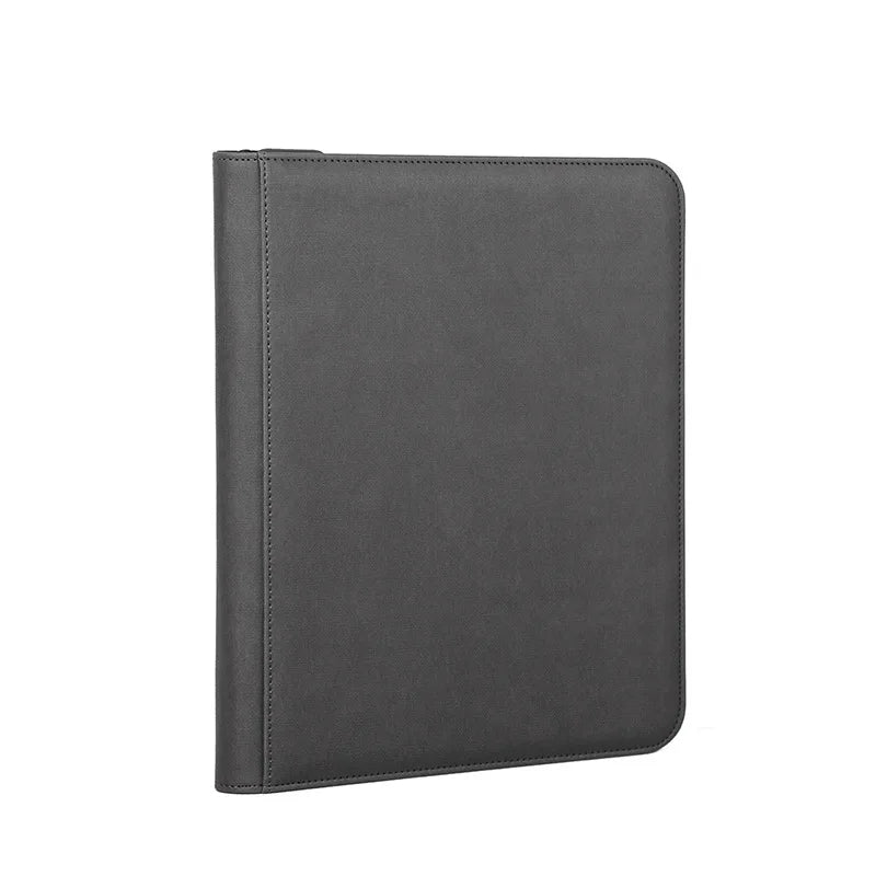 9/12 Pocket Leather Trading Card Album Folder - 360/480 Side Loading Pocket Binder Full Zipper for Game Cards & Sports Cards