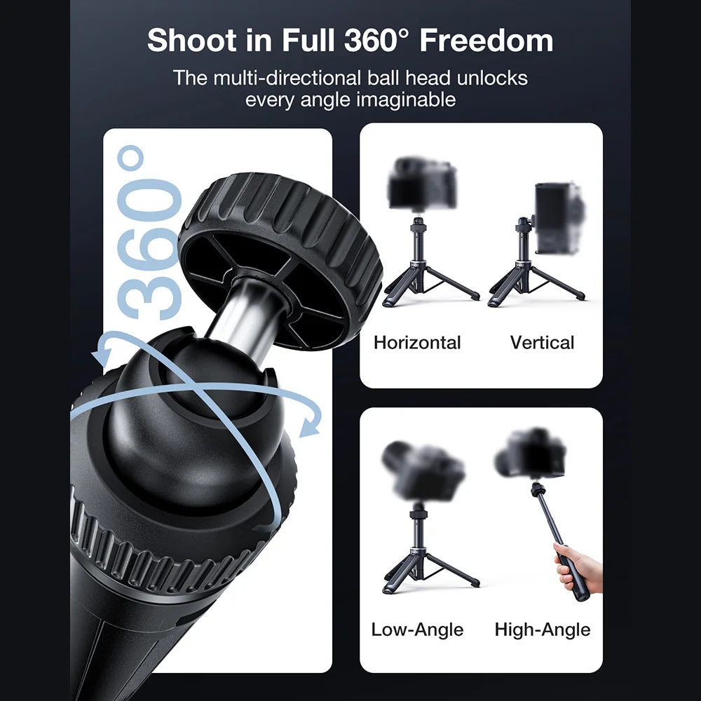 llano 16"/40cm Action Camera Tripod for DJI Osmo Pocket 3, Insta360 X5 X4 X3, Gopro Hero13/12, Extendable Mini tripod with 1/4''