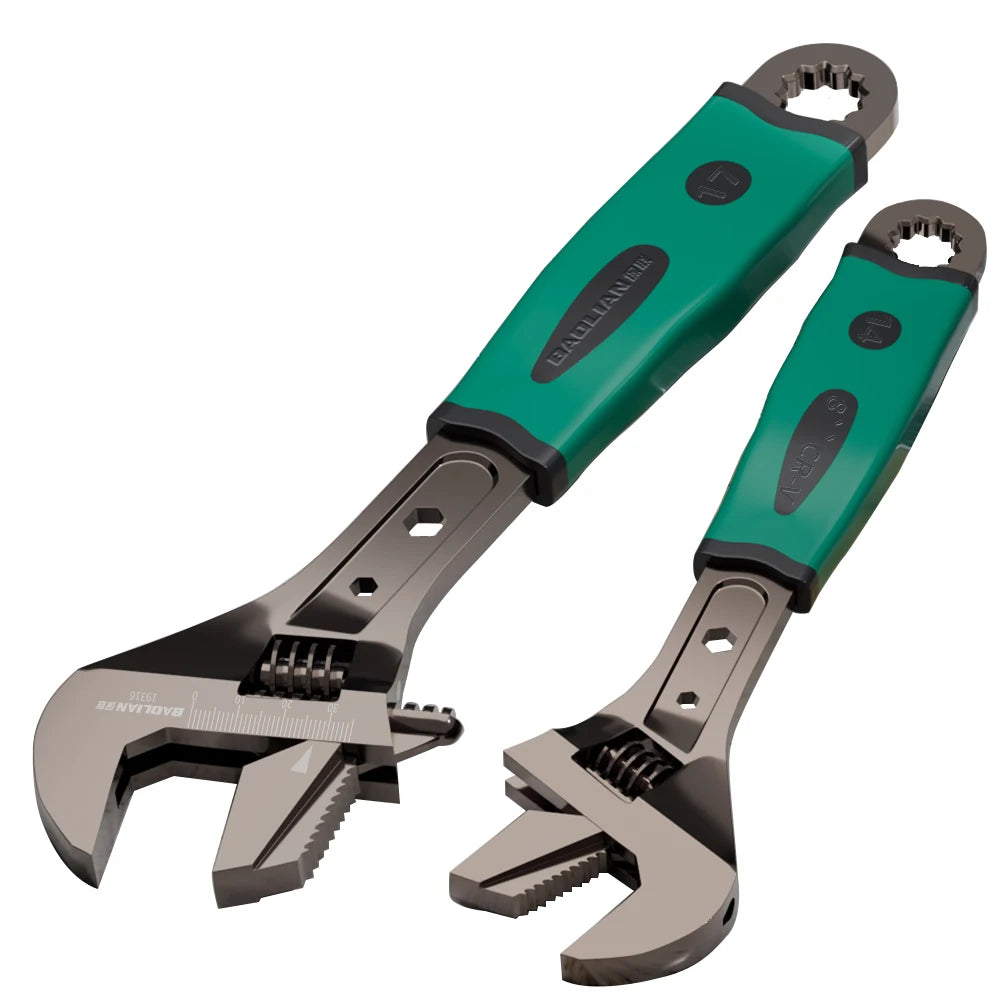 Black Nickel Adjustable Multifunction Wrench 8 /10 / 12 / 15 inch Rustproof Black Nickel Finish Auto Repair Hardware Tools