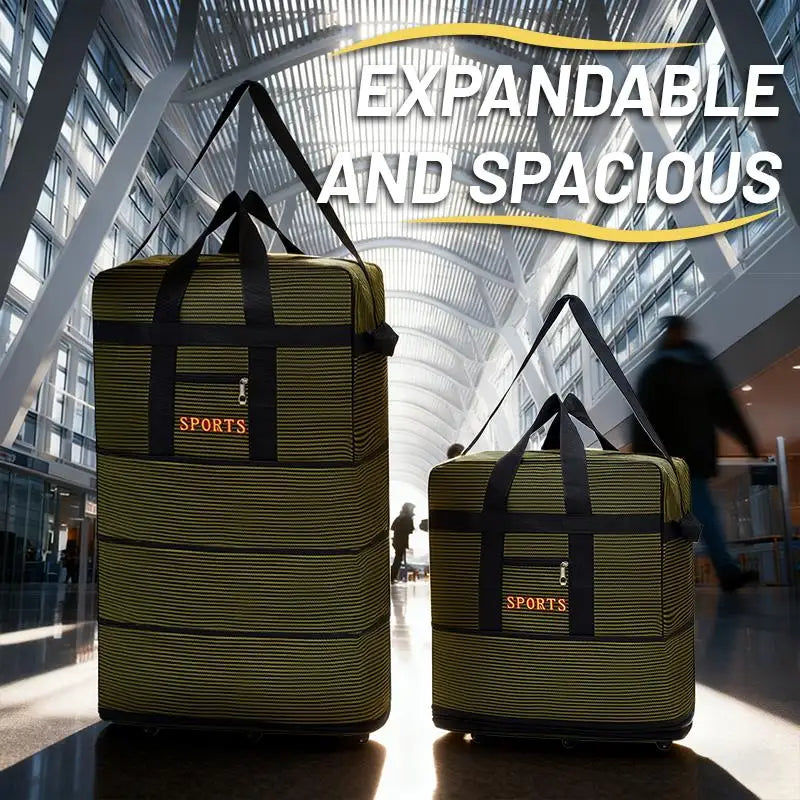 100L Large Capacity Foldable Travel Duffle Bag Expandable Rolling Luggage with 360° Spinner Wheels Lightweight Carry-On Garment Trolley Bag for Women Men Overnight Weekend Moving Beach Vacation