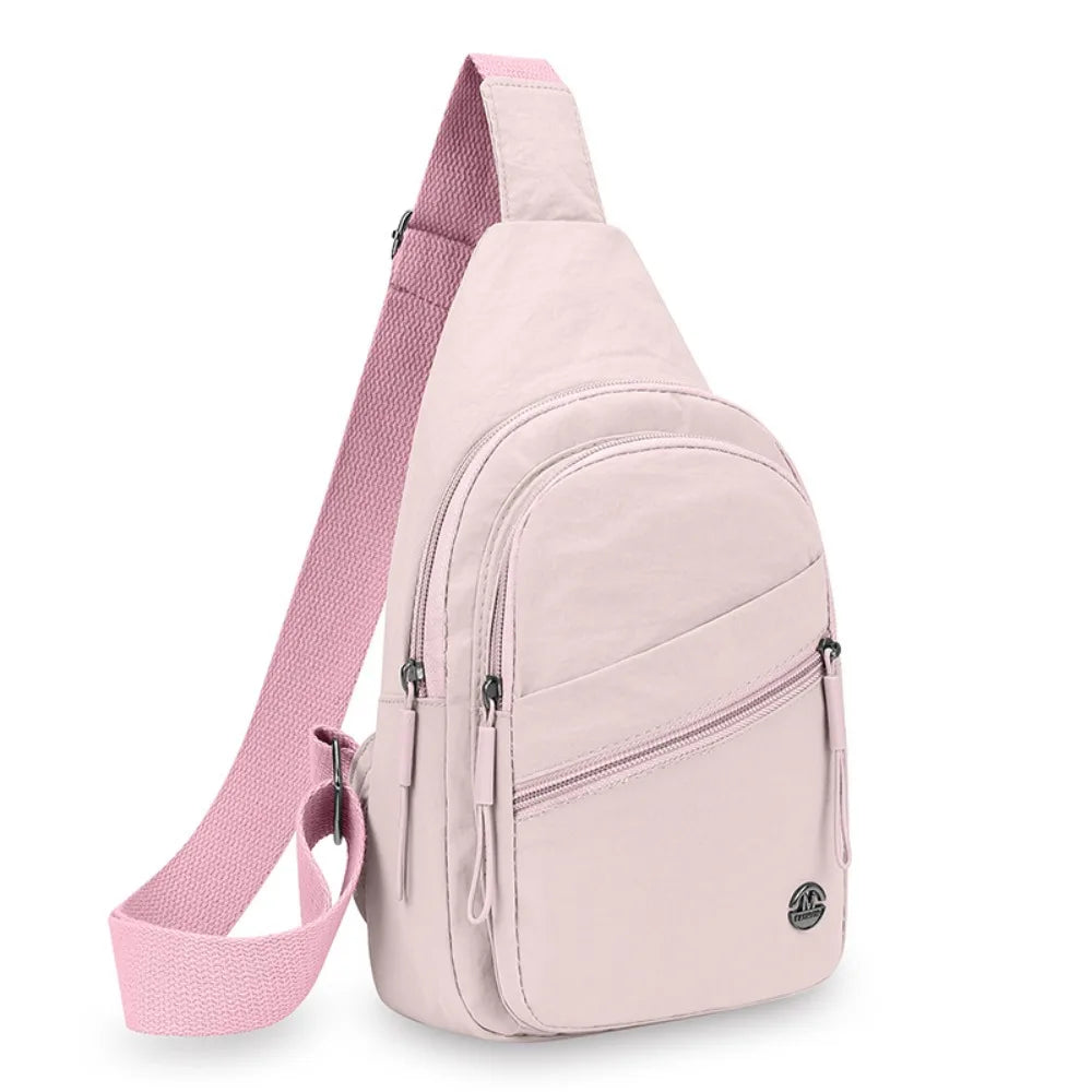 Durable Large Capacity Crossbody Bag Spacious Waterproof Shoulder Bag Adjustable Straps Solid Color Tote Bag Travel Use