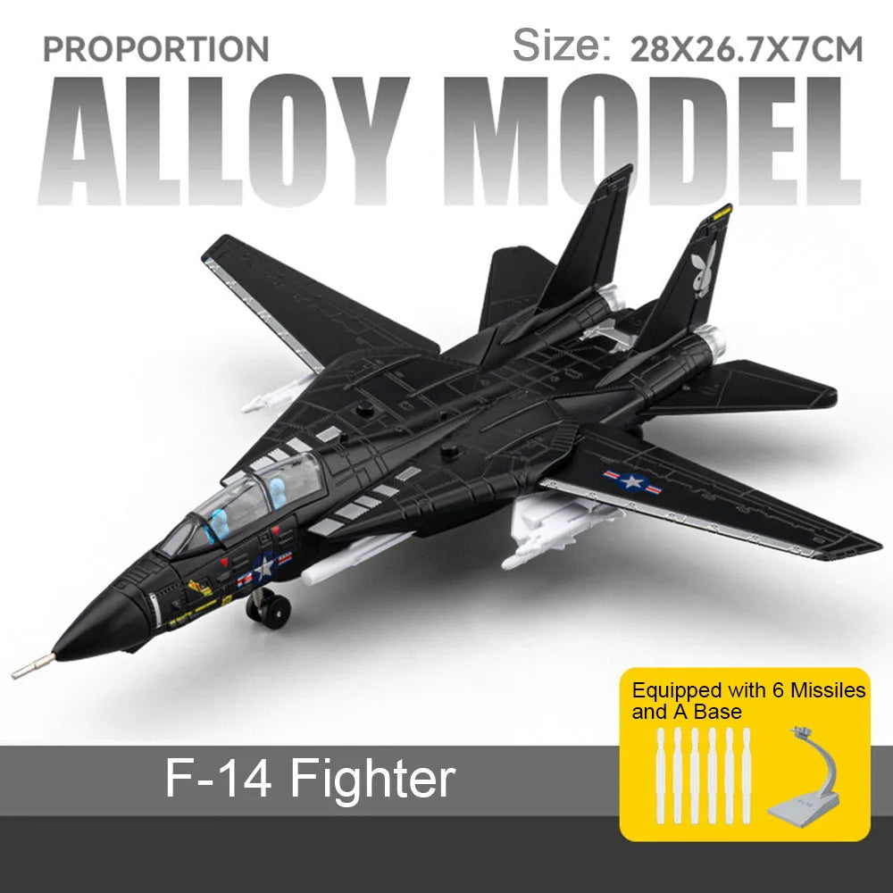 1:32 F-14 Tomcat‌ A-10 Thunderbolt II‌ Fighter Model Toy Sound Light Doors Opened Military Airplane Models Collection Ornaments