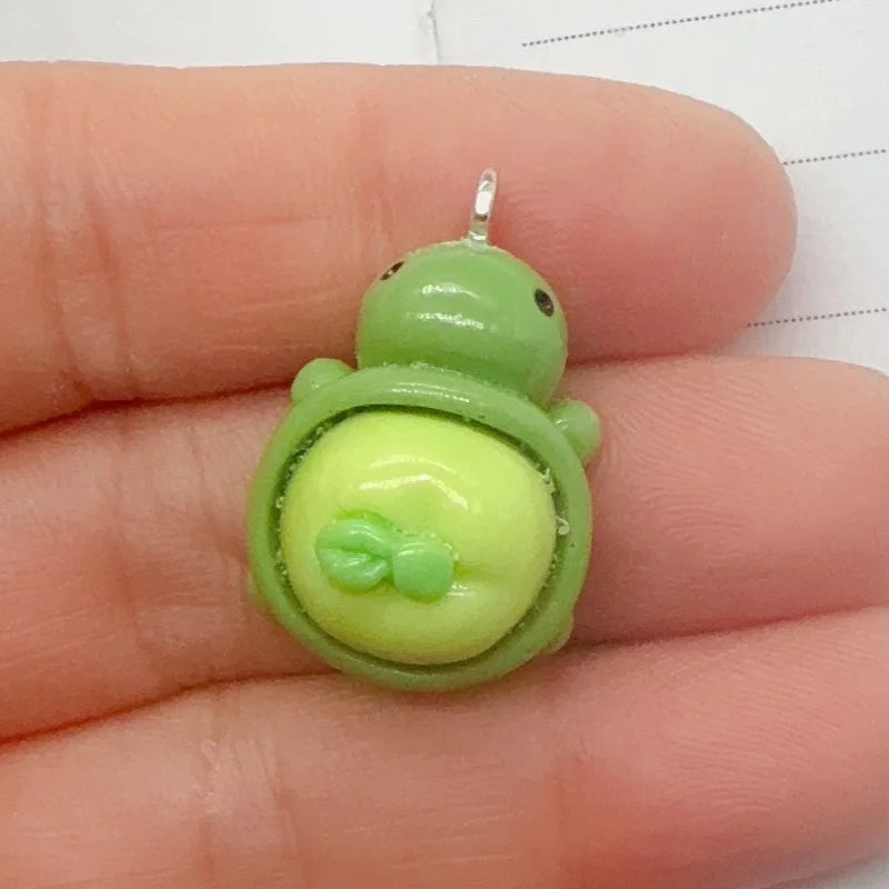 10pcs resin creative fruit turtle animal jewelry pendant DIY earrings keychain accessories
