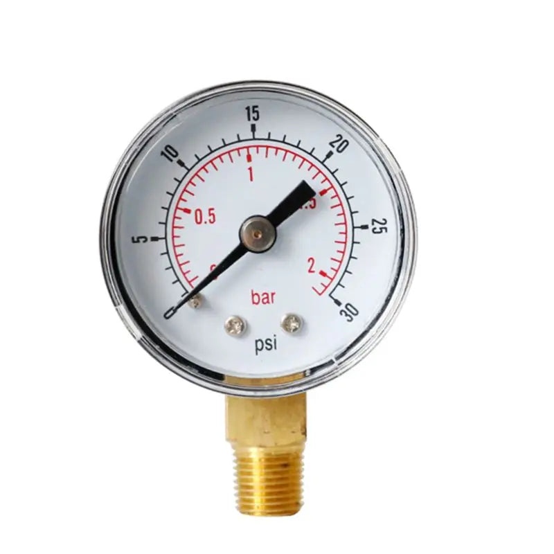 40mm Dual Scale Face Pressure Gauge 1/8" BSPT Bottom Mount 15/30/60/100/160/200/300 PSI & Bar for Air Gas Water Fuel Liquid