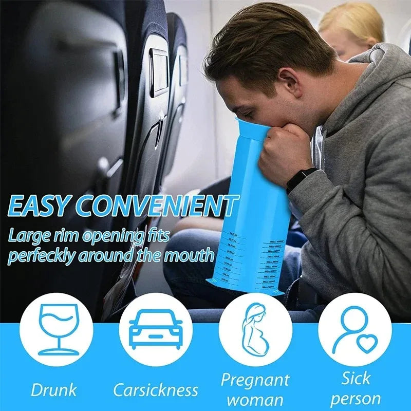 Disposable Vomit Bags 1000ml, 5/10/20 Pack Travel Motion Sickness Nausea Cleaning Bag, HDPE PE Eco-Friendly Plastic Car