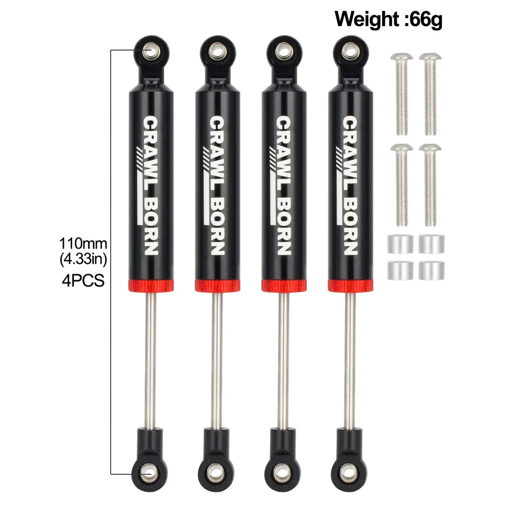 1/10 RC Crawler 4pcs Shock Absorber 70/80/90/100/110mm Metal Spring Suspension for Axial SCX10 TRX4 D90 Capra Redcat 90046