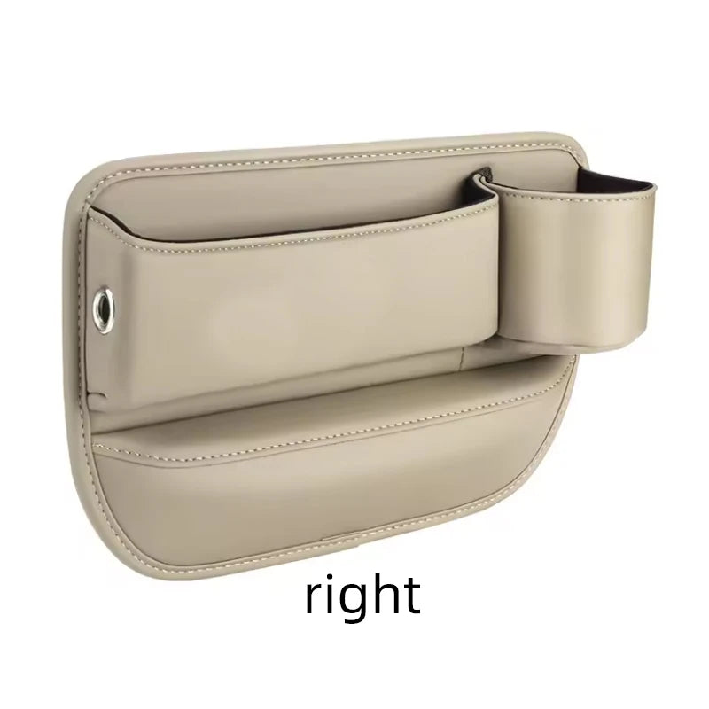 Universal Car Seat Gap Organizer Storage Box Multifunction Leather Crevice Side Storage Pocket Wallet Keys Card with Cup Holder