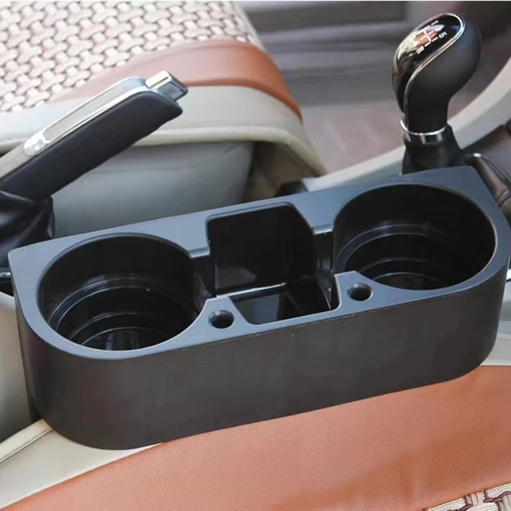 Leather Car Cup Holder: Add Stylish Storage to Your Vehicle with This Slotted Black Car Seat Box