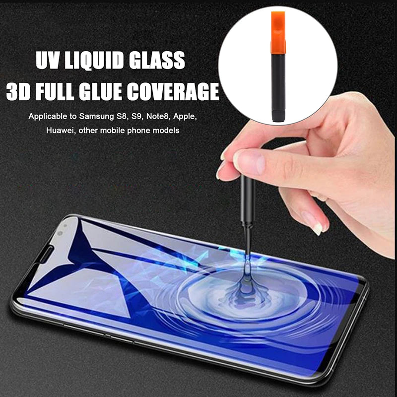 1/5pcs UV Tempered Glass Glue Screen Protector For All Mobile Phone Adhesive Curved Tempered Glue Edge Full Cover Glass Glue