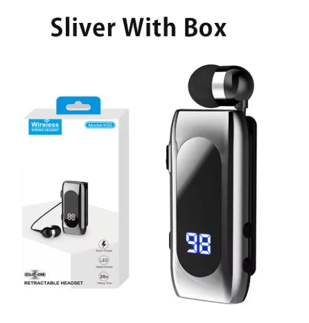 K55 Lavalier Business Cuffie Bluetooth 5.2 Tempo di conversazione/musica 20 ore, display digitale a LED, auricolari wireless con