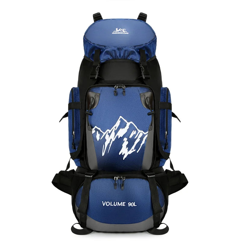90L Outdoor Mountaineering Backpack Large Capacity Sports Bag Waterproof Hiking Travel Bag Optional Reflective Strip Backpack