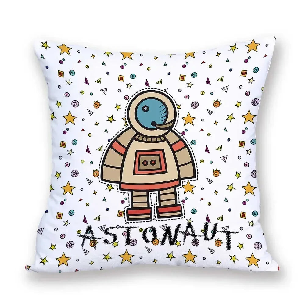 Cosmic pattern of the Sun, planets Double-sided Printed pillow cover Short plush Suitable living rooms sofas throw cushion cover