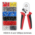Crimping Pliers Ferrule Sleeves Tubular Terminal Tools HSC8 6-4 6-6 16-6 Wire Crimper Household Electrical Sets 1200pcs terminal