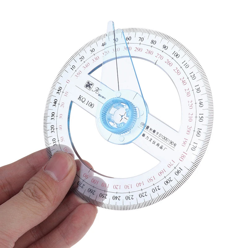 1pcs 360° Plastic Degree Protractor Angle Edge Finder Measuring Ruler Student Tool