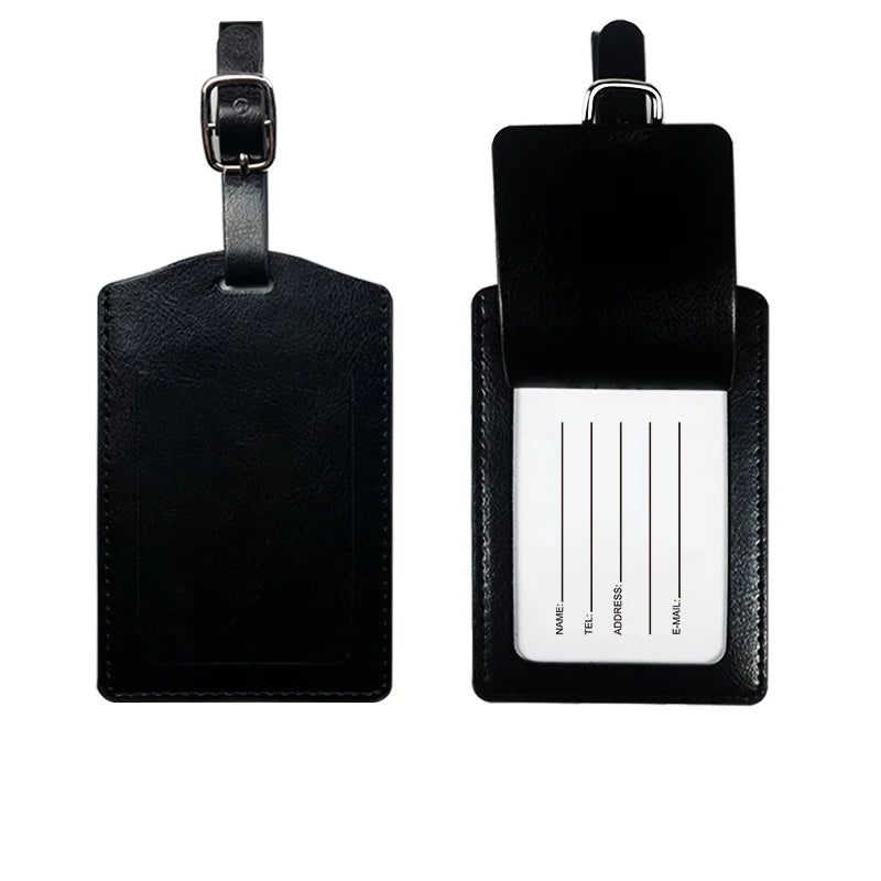 Vegan Leather Luggage Tags Vintage Style PU Baggage Bag Label Name Tage Personalized Custom Initials Name Wedding Gift