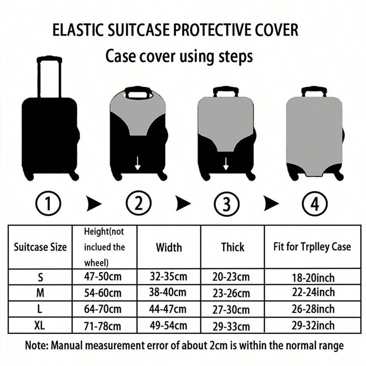 Luggage Protective Cover With Cartoon Print