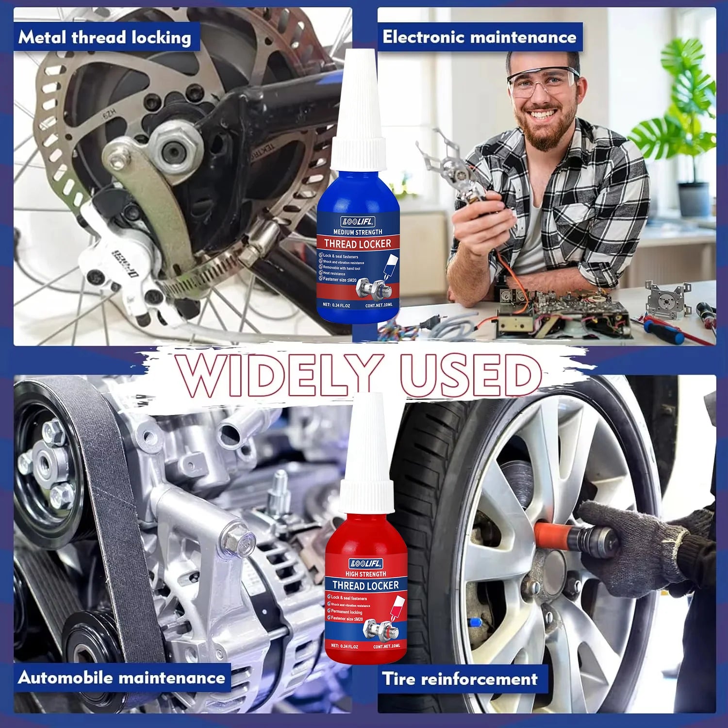 7PCS Threadlocker Screw Glue Quickly Cured Thread Locking Agent Anaerobic Adhesive Corrosion-Resistant Anti-Loosening Glue