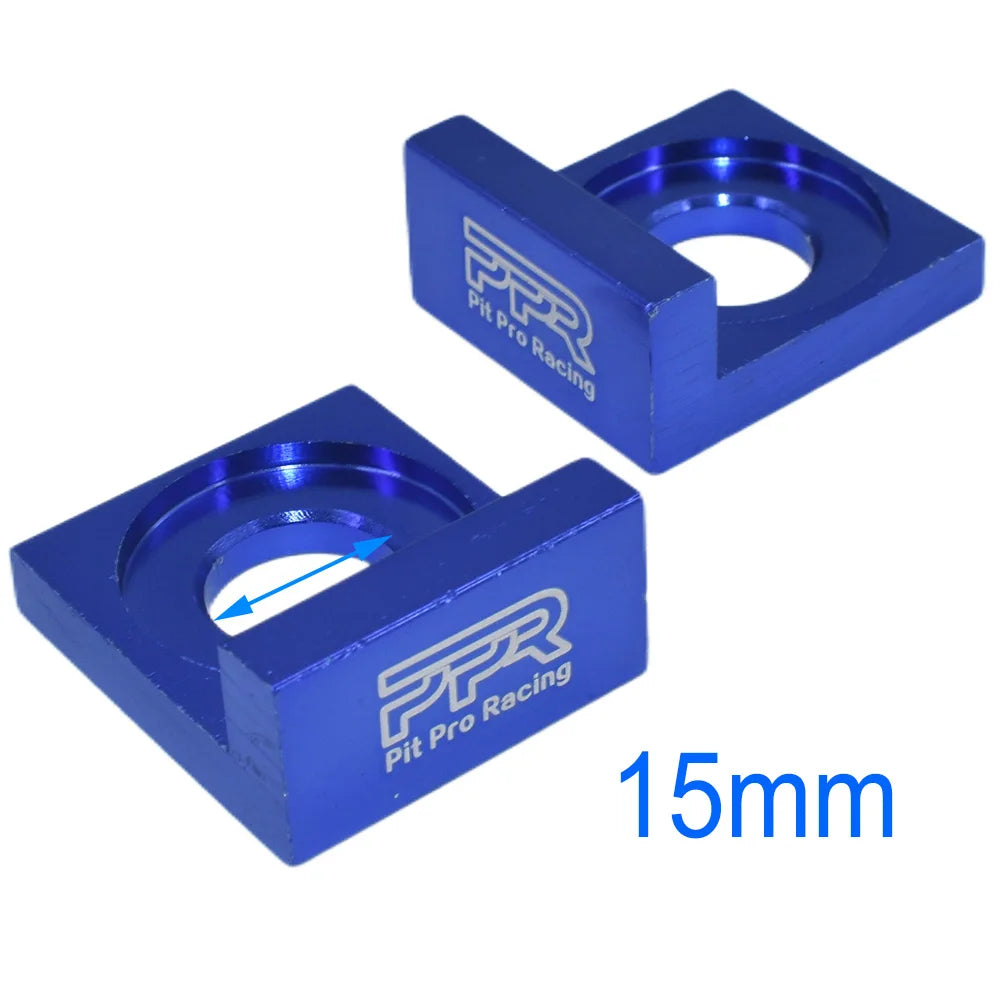 12mm/15mm Aluminum CNC Chain Block Axle Tensioner Adjuster for 110 125cc PIT Quad Trail Dirt Bike ATV Dirt Pit Bike Motocross
