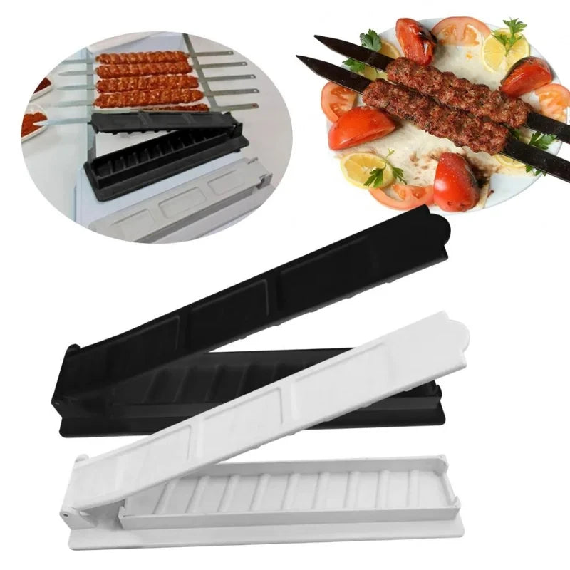 Single Row Kebab Maker Kebab Press Maker BBQ Meat Skewer Machine Reusable Plastic BBQ Skewer Maker Kebab Preparation BBQ Tools