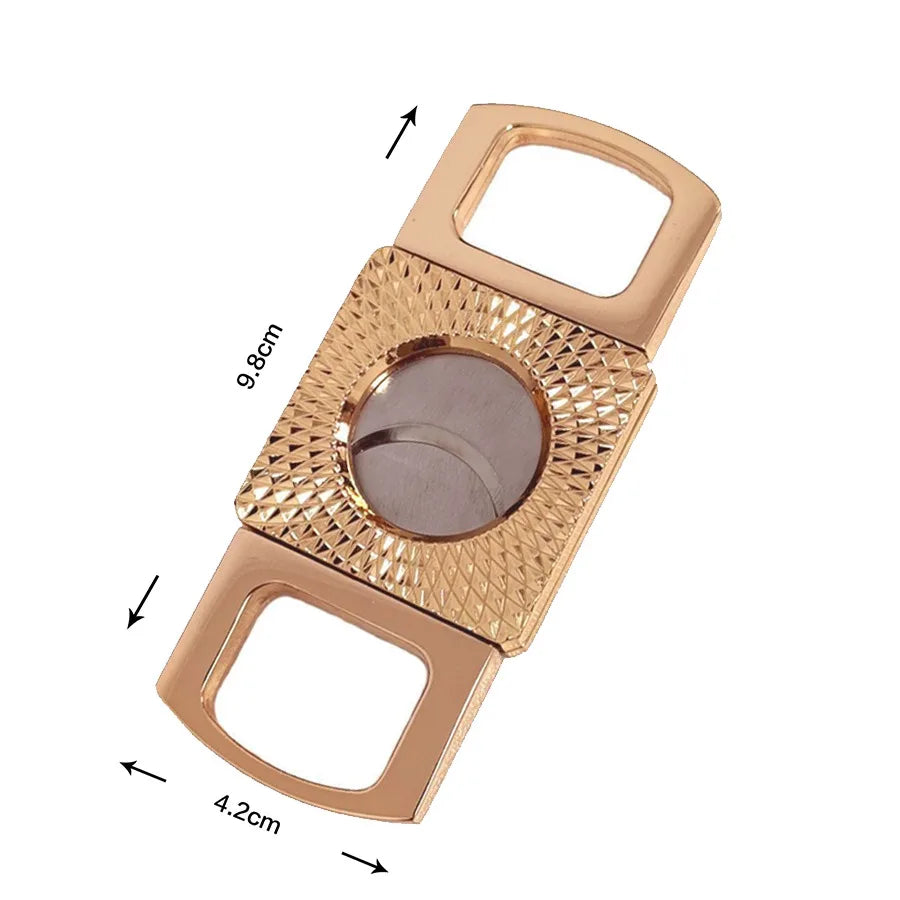 Luxury Cigar Cutter with Double Stainless Steel Blades, Precision Clean Cut Portable Cigar Scissors, Ideal Gift for Cigar Lovers