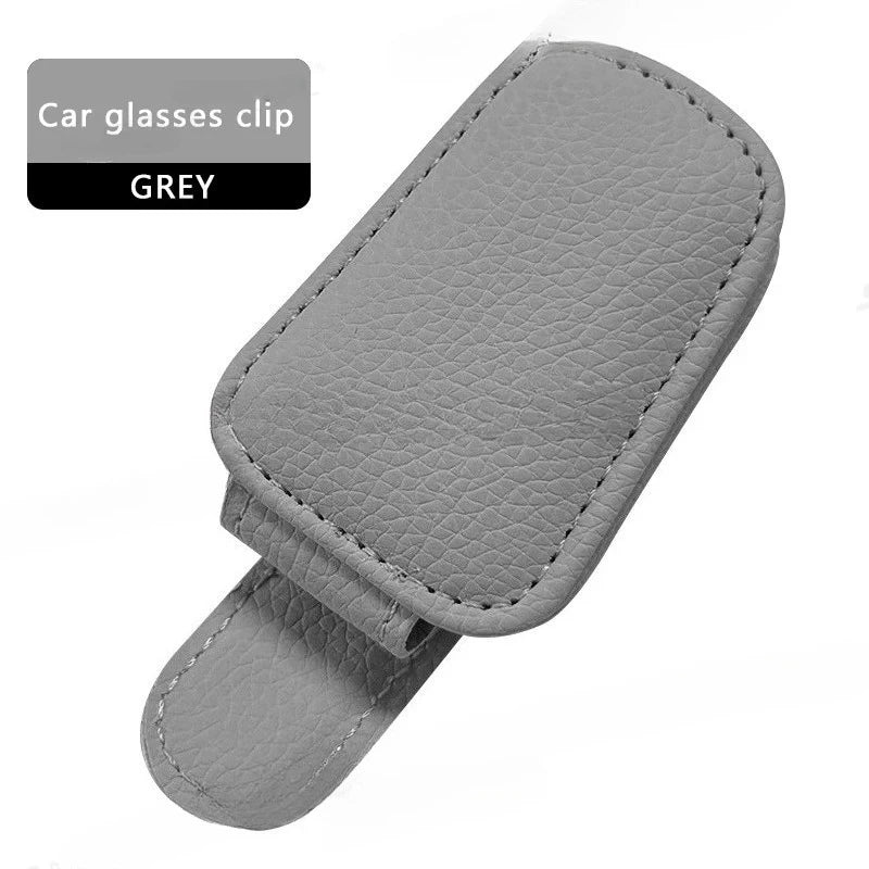 BLALION Car Sun Visor Clip Glasses Cards Case Auto Sunglasses Visor Glasses Holder Sunglasses Bracket Holder PU Glasses Support