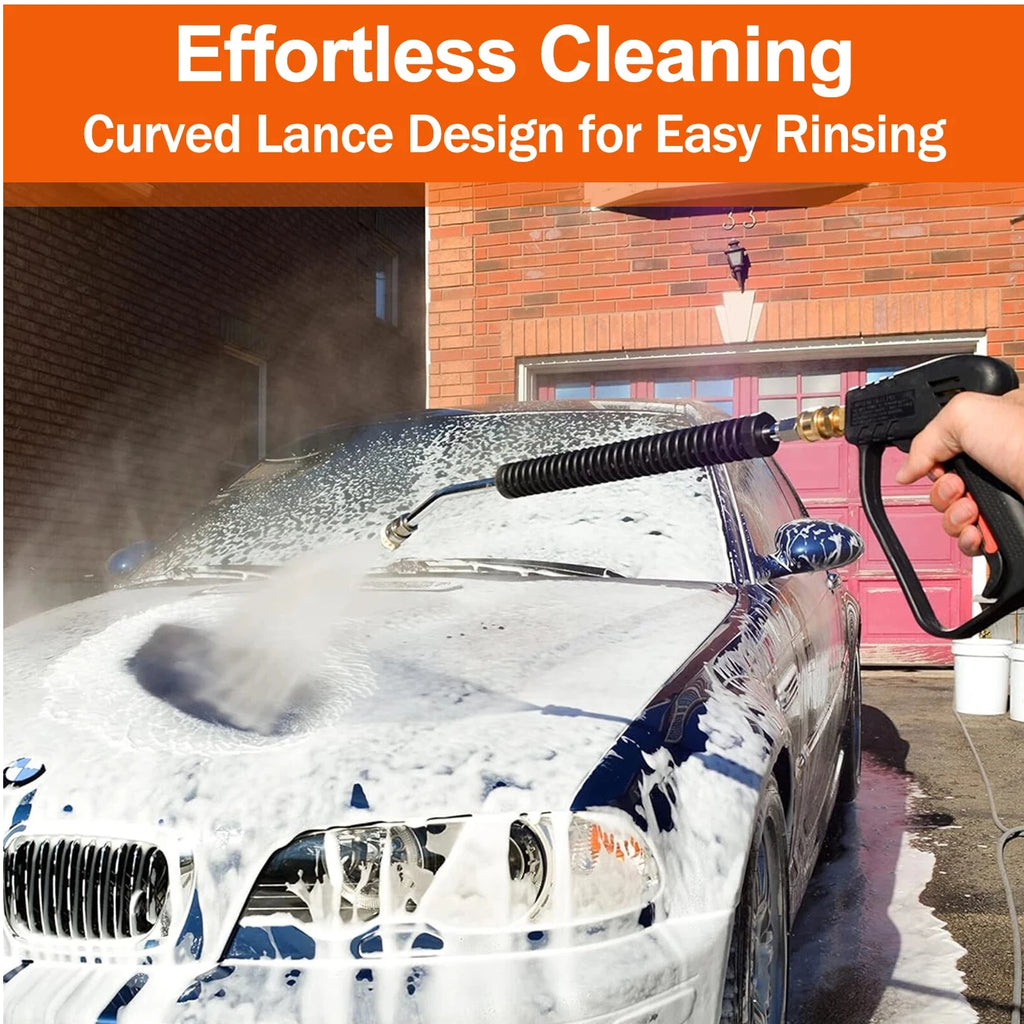 Car Pressure Washer Extension Wand Power Washer Wand Extension for Car Wash Stainless Steel Non-Slip Grip with1/4” Quick Connect