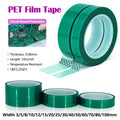 33M/Roll Green PET Film Tape 3mm-100mm High Temperature Heat Resistant PCB Solder SMT Plating Shield Insulation Protection Tapes